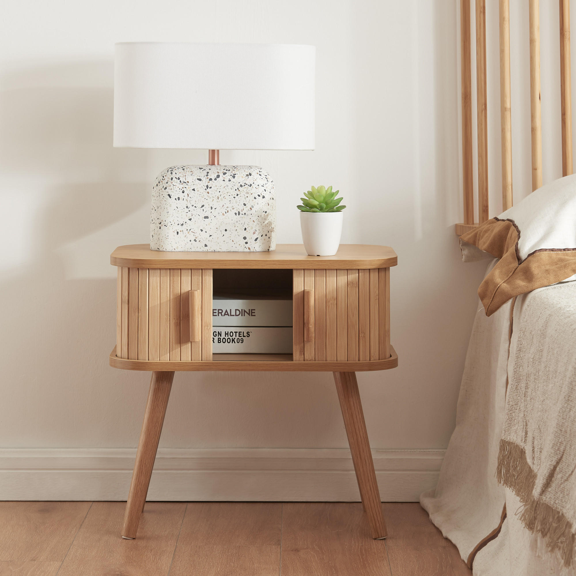 NACHTTISCH Nordkapp - Naturfarben, Holz/Holzwerkstoff (48/45/30cm) - [en.casa]