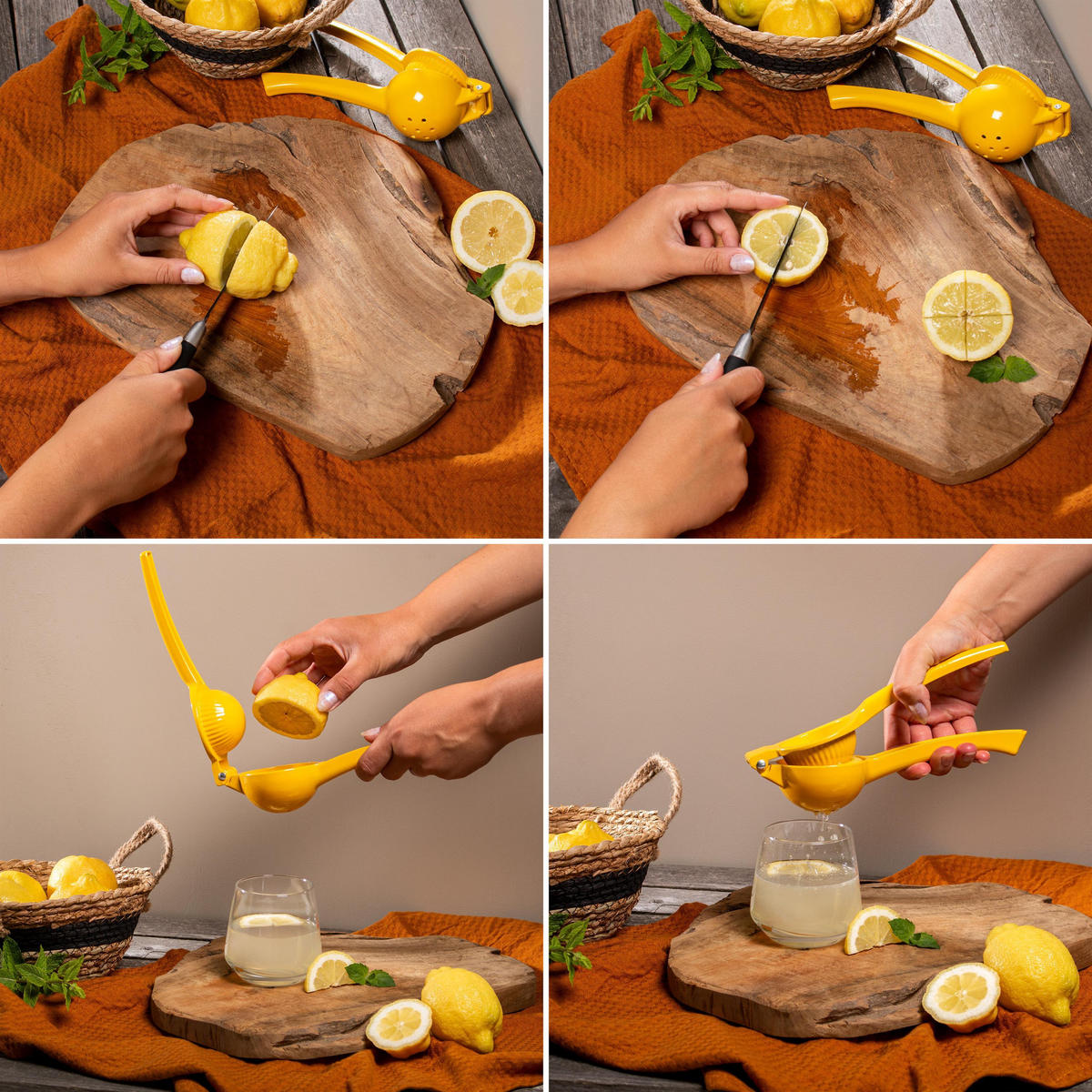 ZITRONENPRESSE, gelb, Zink - Gelb, Metall (7.2cm) - bremermann