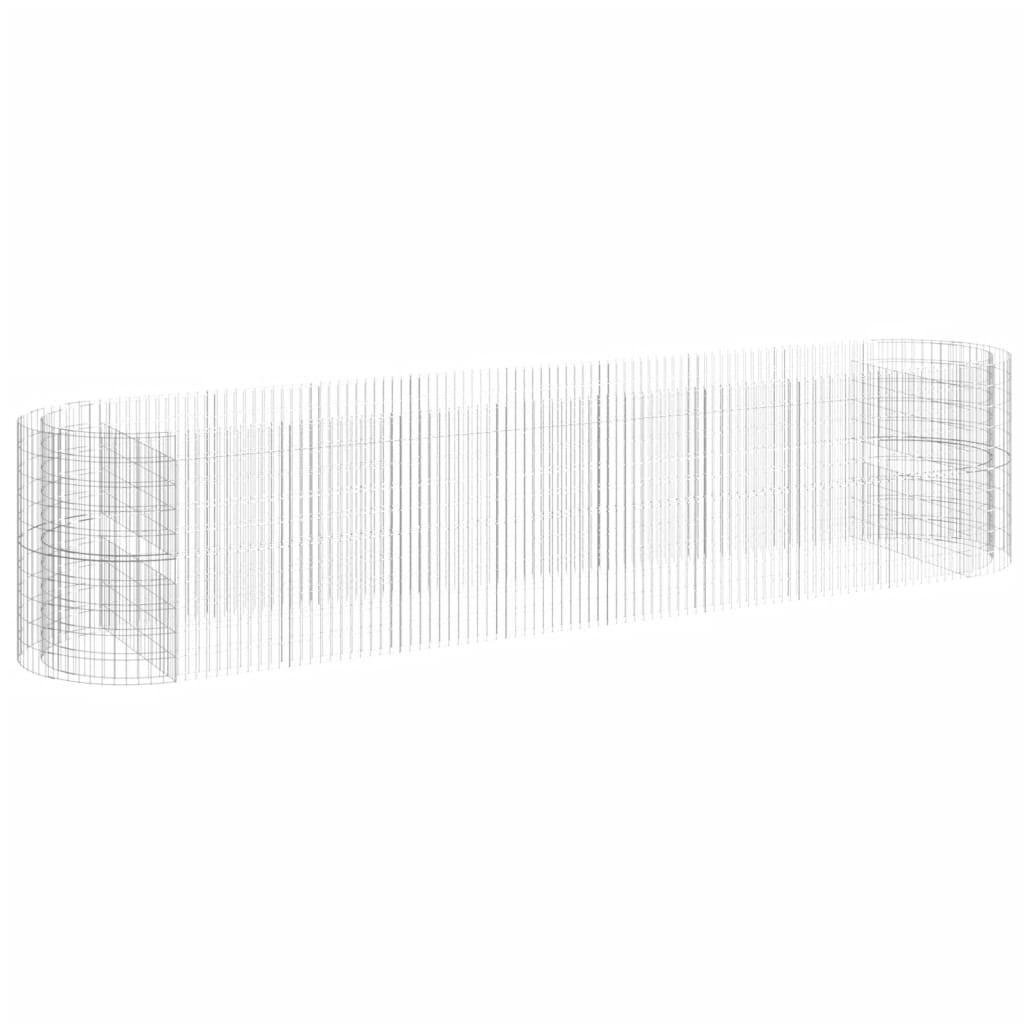 GABIONEN-HOCHBEET Verzinktes Eisen 500x100x100 cm - Silberfarben, Metall (500/100/100cm) - furnicato