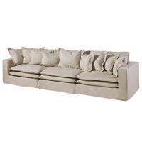 SOFA 3-Sitzer 341x117x90 beige SYLT - Beige, Kunststoff (341/90/117cm) - Massivmoebel24