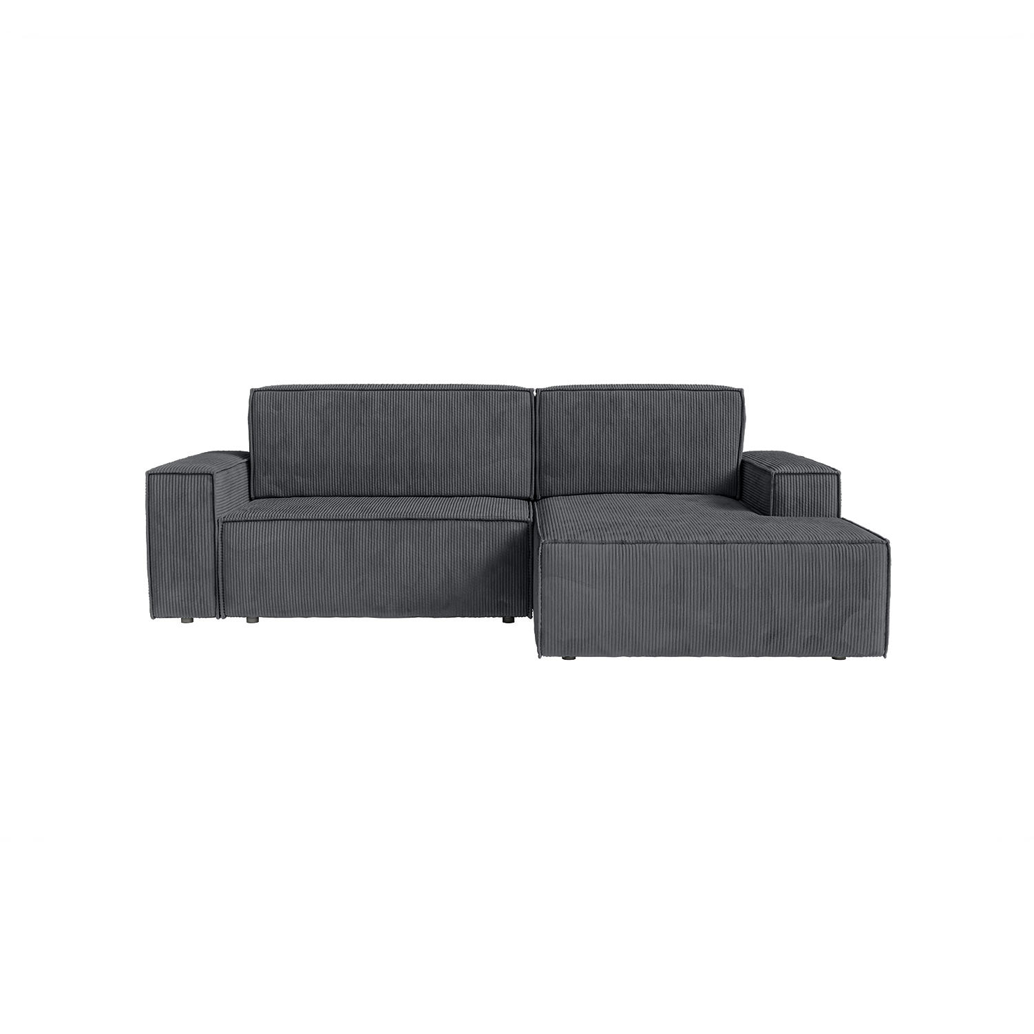 ECKSOFA Kokko mit Schlaffunktion, Anthrazit - Anthrazit, Textil (267/167cm) - Fedve