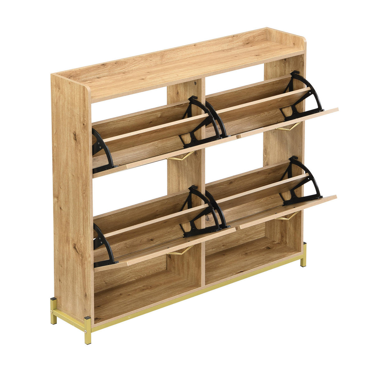 SCHUHSCHRANK 108,5/100/24 cm Holzfarbe aus MDF mit oberer Ablage - Naturfarben, Holzwerkstoff (108.5/100/24cm) - OKMYHOME