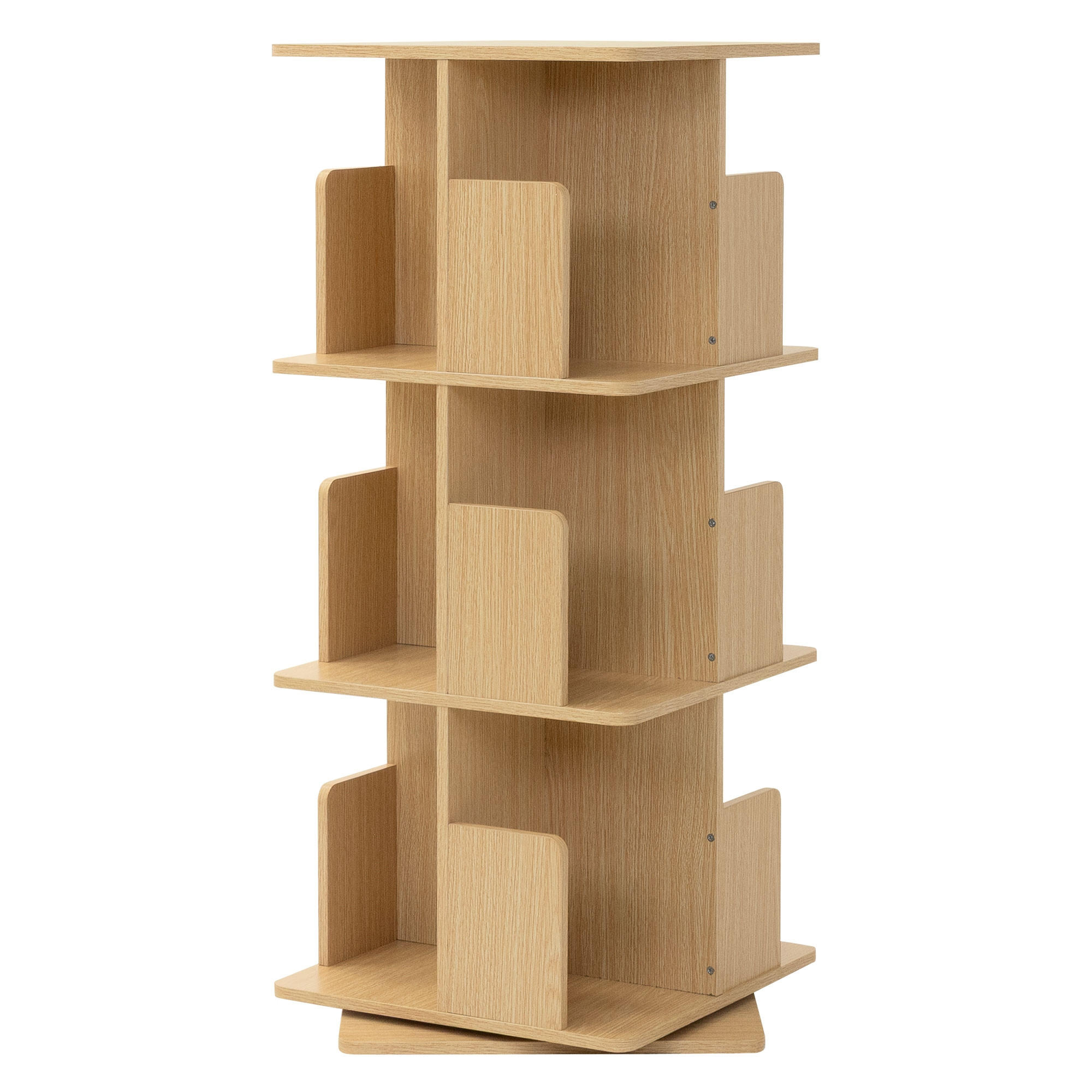 BÜCHERREGAL Kinder mit 3 Ebenen Eiche 40x94x40 cm Drehbar 360 Grad - Beige, Holzwerkstoff (40/94/40cm) - ML-DESIGN