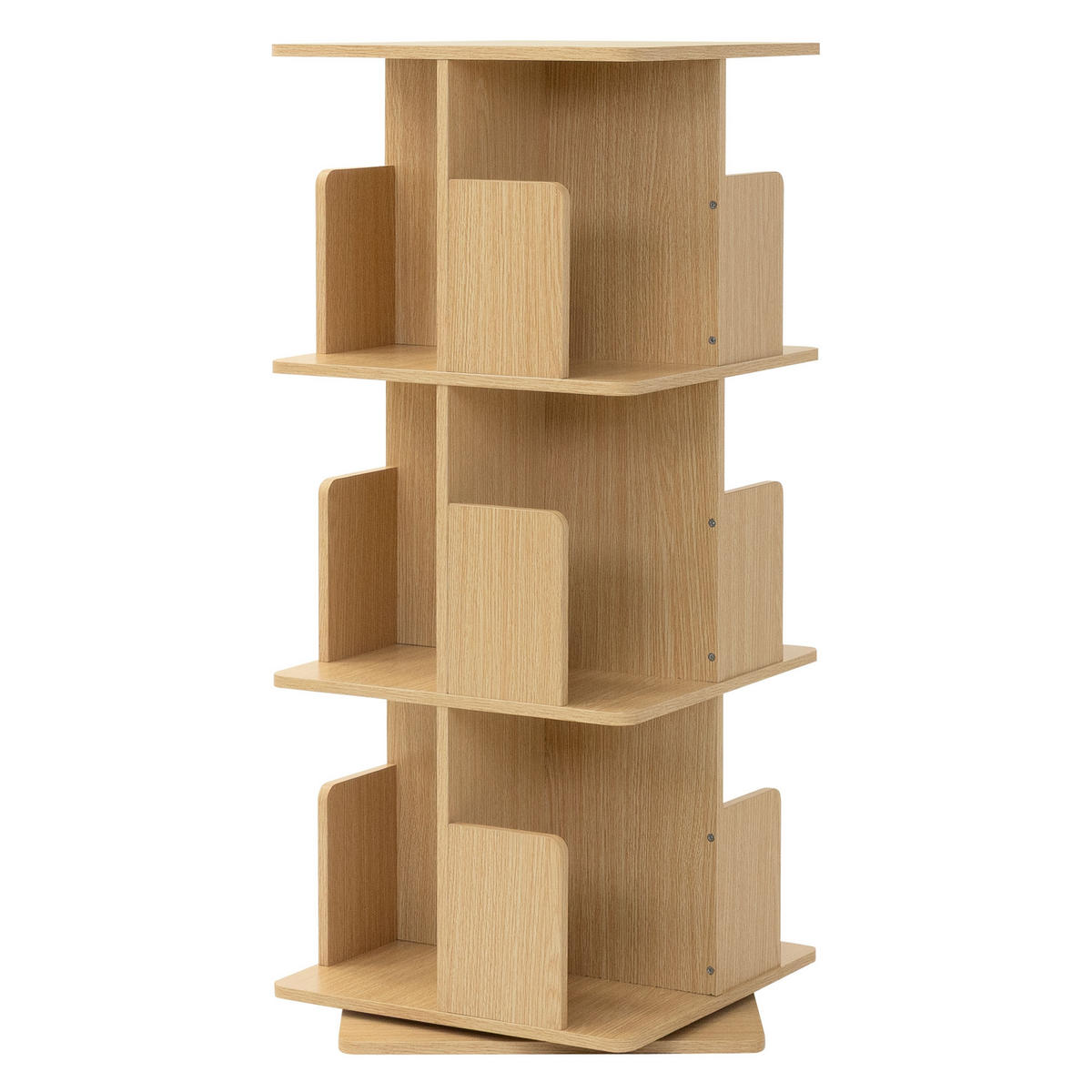 BÜCHERREGAL Kinder mit 3 Ebenen Eiche 40x94x40 cm Drehbar 360 Grad - Beige, Holzwerkstoff (40/94/40cm) - ML-DESIGN