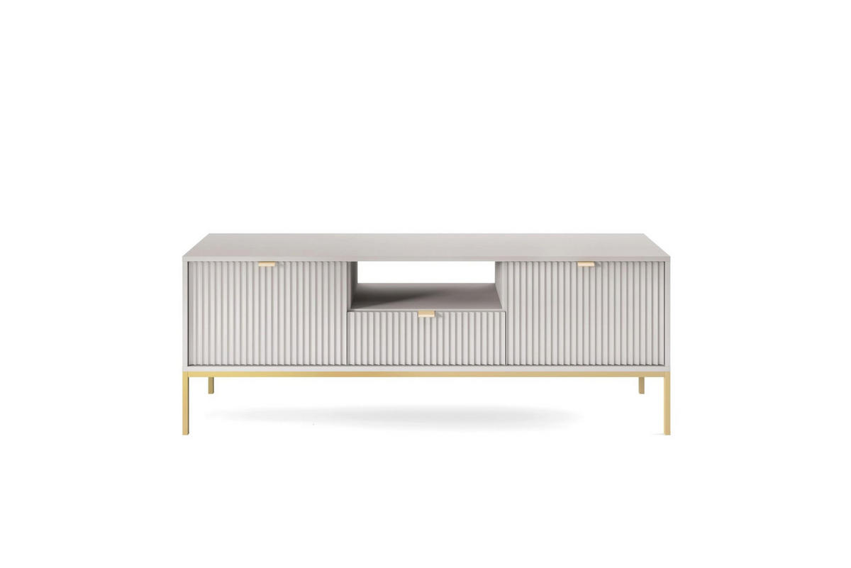 TV-SCHRANK Font 154x56x39 cm - Lowboard mit Stauraum - Tv Ständer aus Laminierter Spanplatte - Grau - Grau, Holzwerkstoff (154/56/39cm) - Chilly
