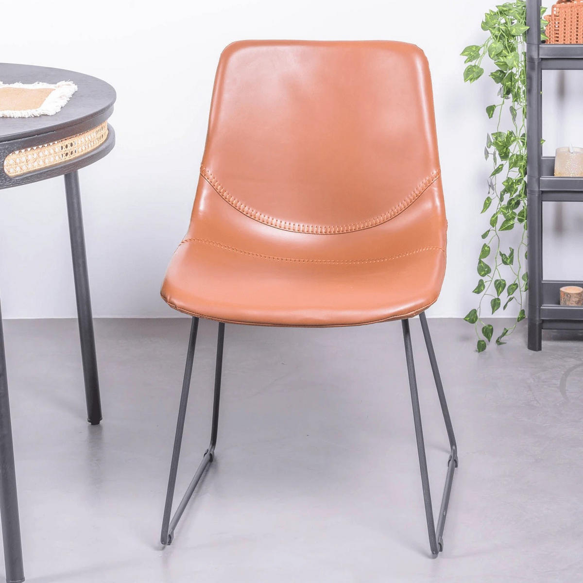 STUHL Kunstleder Orange - Orange, Textil (49/82/52cm) - Nest Dream