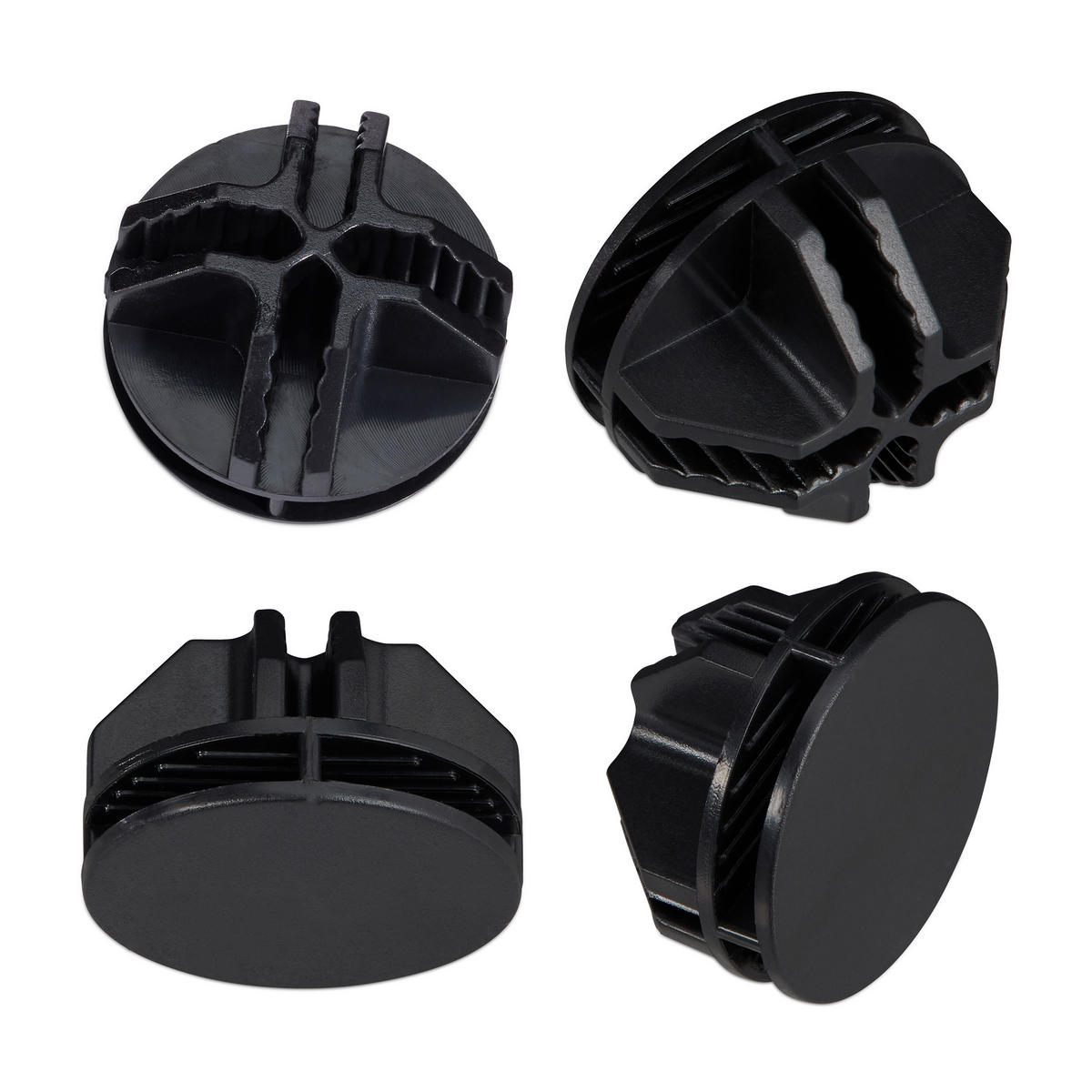 VERBINDUNGSSTÜCKE Steckregal - Schwarz, Kunststoff (3.7/2.4/3.7cm) - Relaxdays