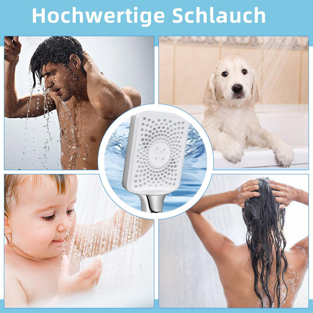DUSCHKOPF Regendusche - Silberfarben, Kunststoff (4/27/11cm) - Nettlife
