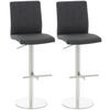 BARHOCKER 2er Set Stoff Dunkelgrau - Edelstahlfarben/Dunkelgrau, Textil/Metall (40/93/49cm) - CLP