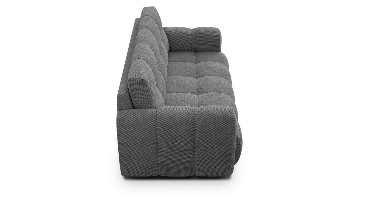 SOFA MELLOW 2,5-Sitzer, grau - Schwarz/Grau, Holz/Textil (183/87/98cm) - Courtois Laville