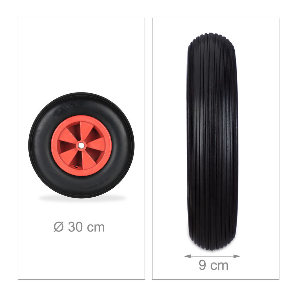 Thumbnail - Relaxdays Schubkarrenrad, Mehrfarbig, Kunststoff, 33x33x9 cm, Gartenzubehör, Gartenpflege