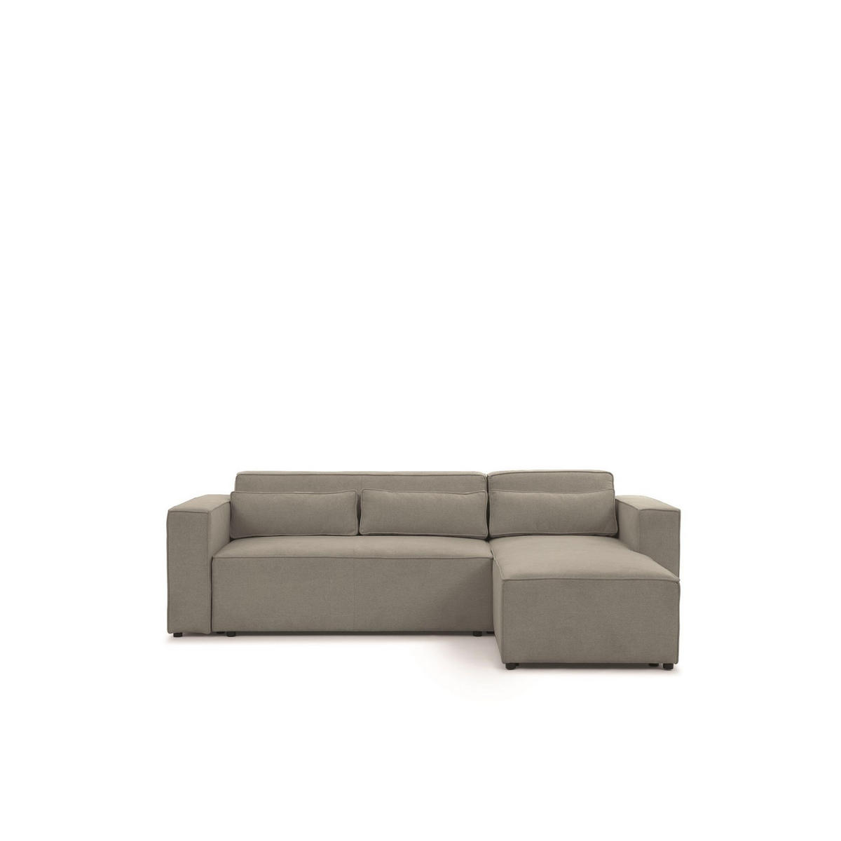 ECKSOFA Schlafsofa Waldo In Stoff Poso - Schieferfarben, Holzwerkstoff/Textil (260/173cm) - Fun Möbel