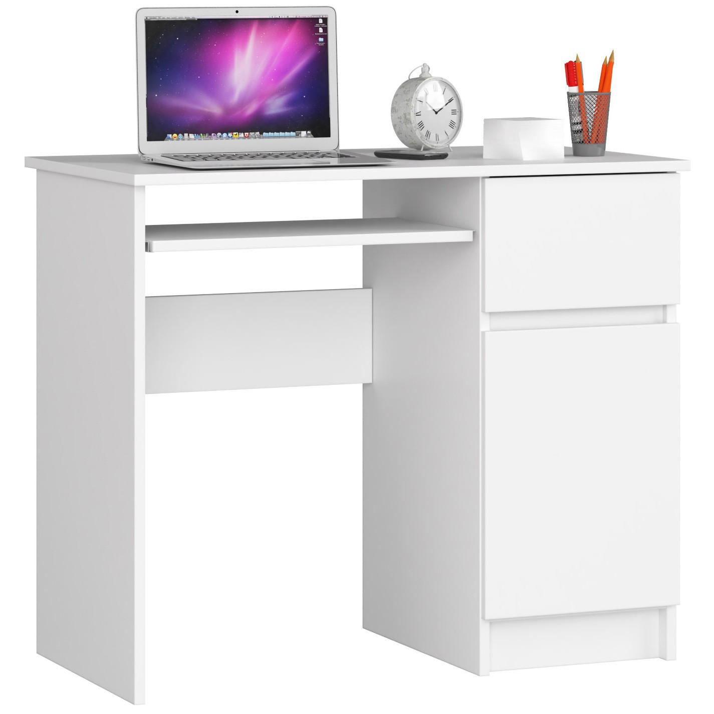 SCHREIBTISCH Weiß 90x50x77 cm - Weiß, Holzwerkstoff (50/90/77cm) - Akord