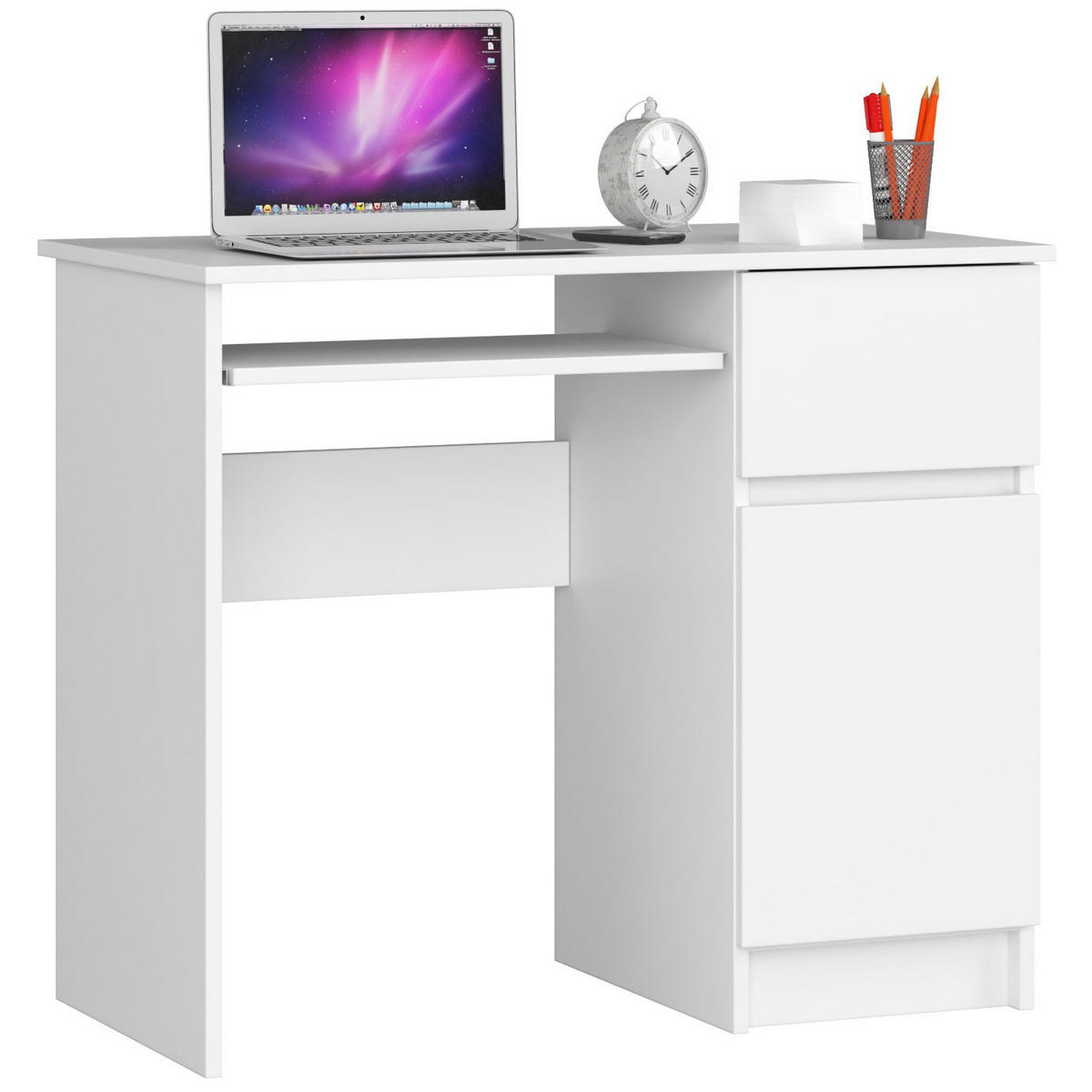 SCHREIBTISCH Weiß 90x50x77 cm - Weiß, Holzwerkstoff (50/90/77cm) - Akord