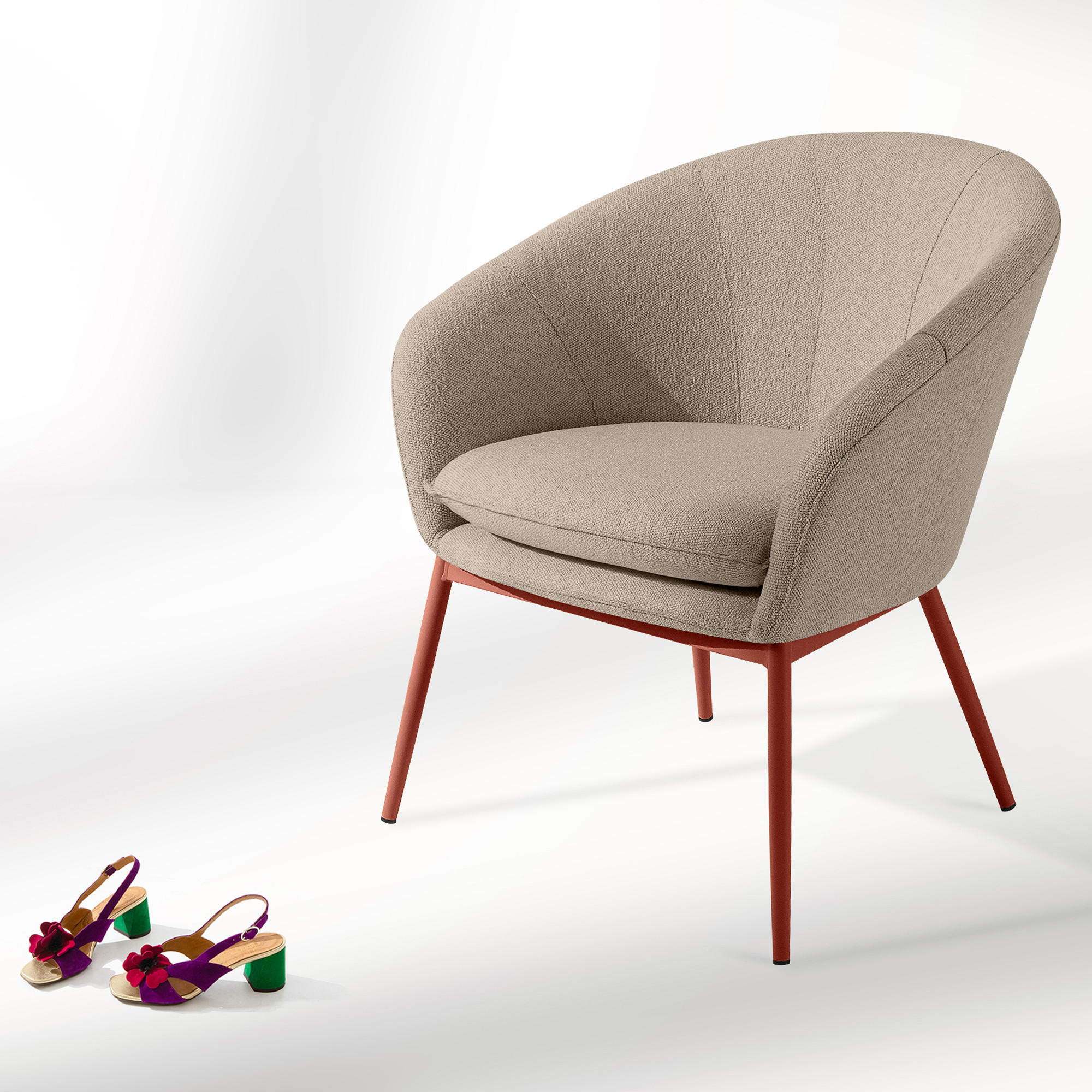 GARTENSESSEL SOLIS Loungesessel, - Hellbraun, Textil/Metall (69/76/66cm) - KONSIMO®