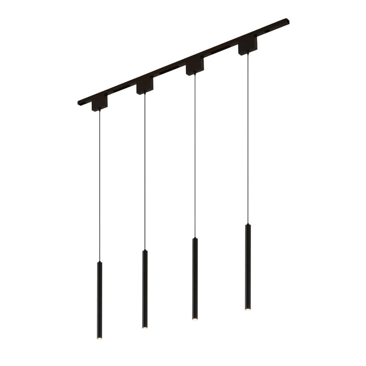 DECKENLEUCHTE MIT SPOTSTRAHLERN Lyne, Schwarz, 135cm - Schwarz, Metall (100/1.6/135cm) - KOSILUM