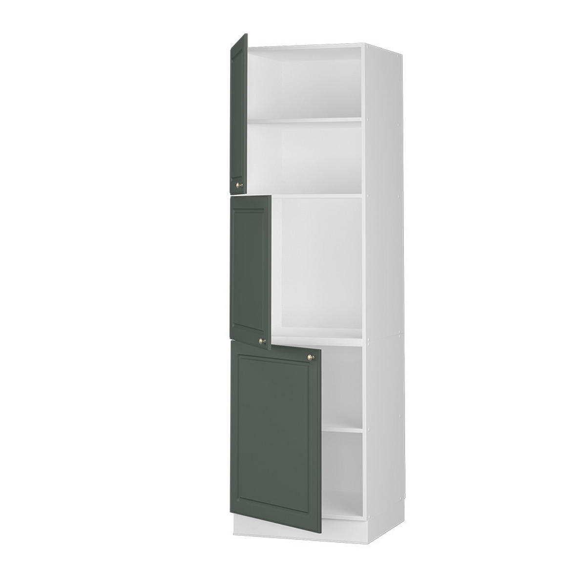 HERDUMBAUSCHRANK Fame-Line Grün-Gold Landhaus 60 cm - Weiß/Grün, Holzwerkstoff (60/206.8/58cm) - Vicco
