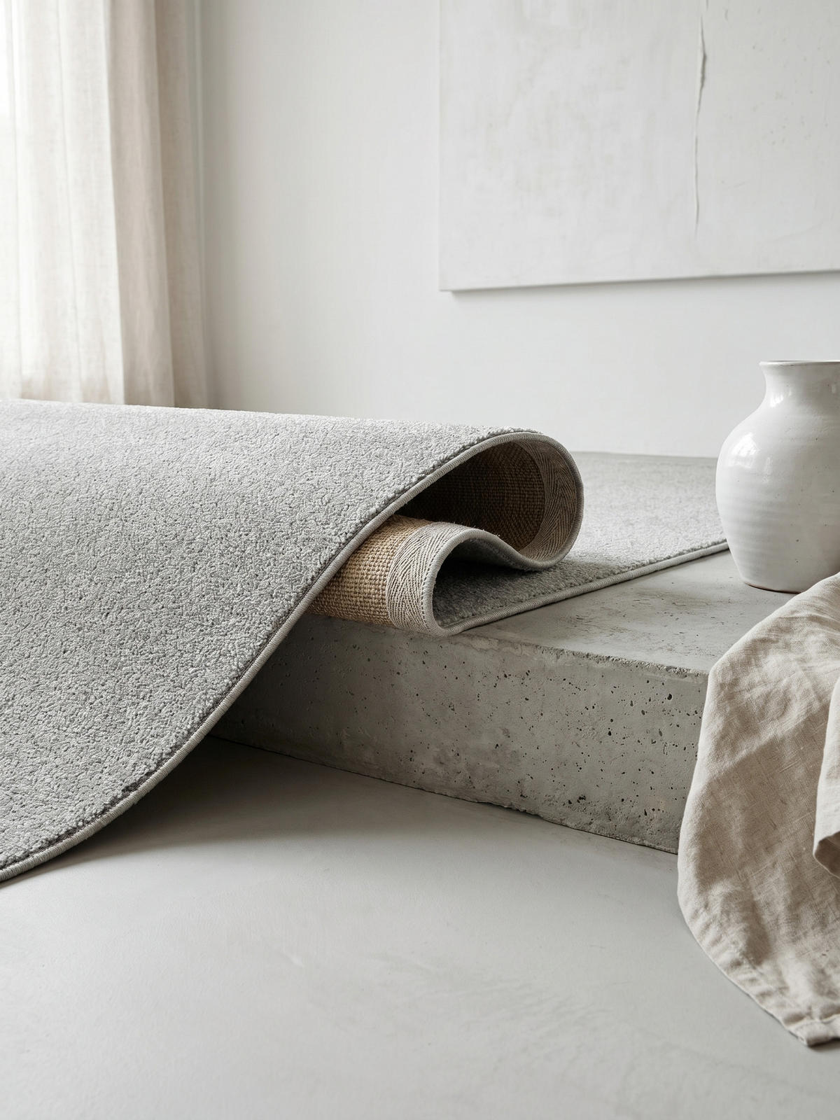 TEPPICH Kurzflor MAIN in Creme, einfarbig, 240 x 340 cm - Beige, Textil (340/240cm) - KADIMA DESIGN