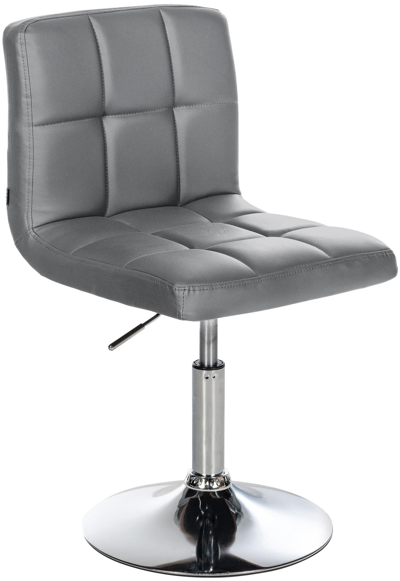 DREHSTUHL Lederlook grau - Chromfarben/Grau, Textil/Metall (44/74/49cm) - CLP