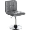 DREHSTUHL Lederlook grau - Chromfarben/Grau, Textil/Metall (44/74/49cm) - CLP