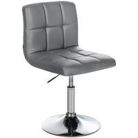 DREHSTUHL Lederlook grau - Chromfarben/Grau, Textil/Metall (44/74/49cm) - CLP