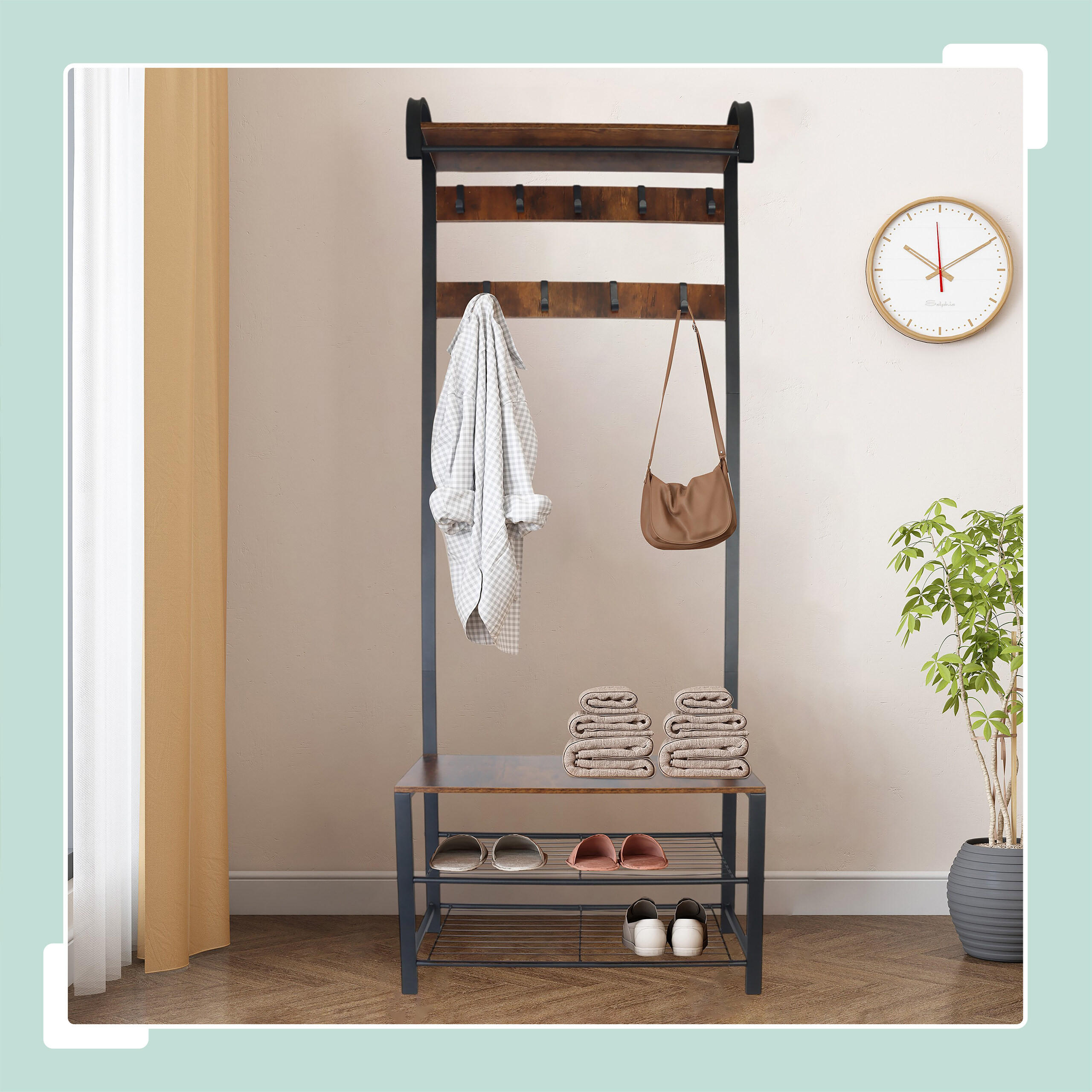 GARDEROBE - Multicolor, Holzwerkstoff/Metall (69/182/30cm) - Relaxdays