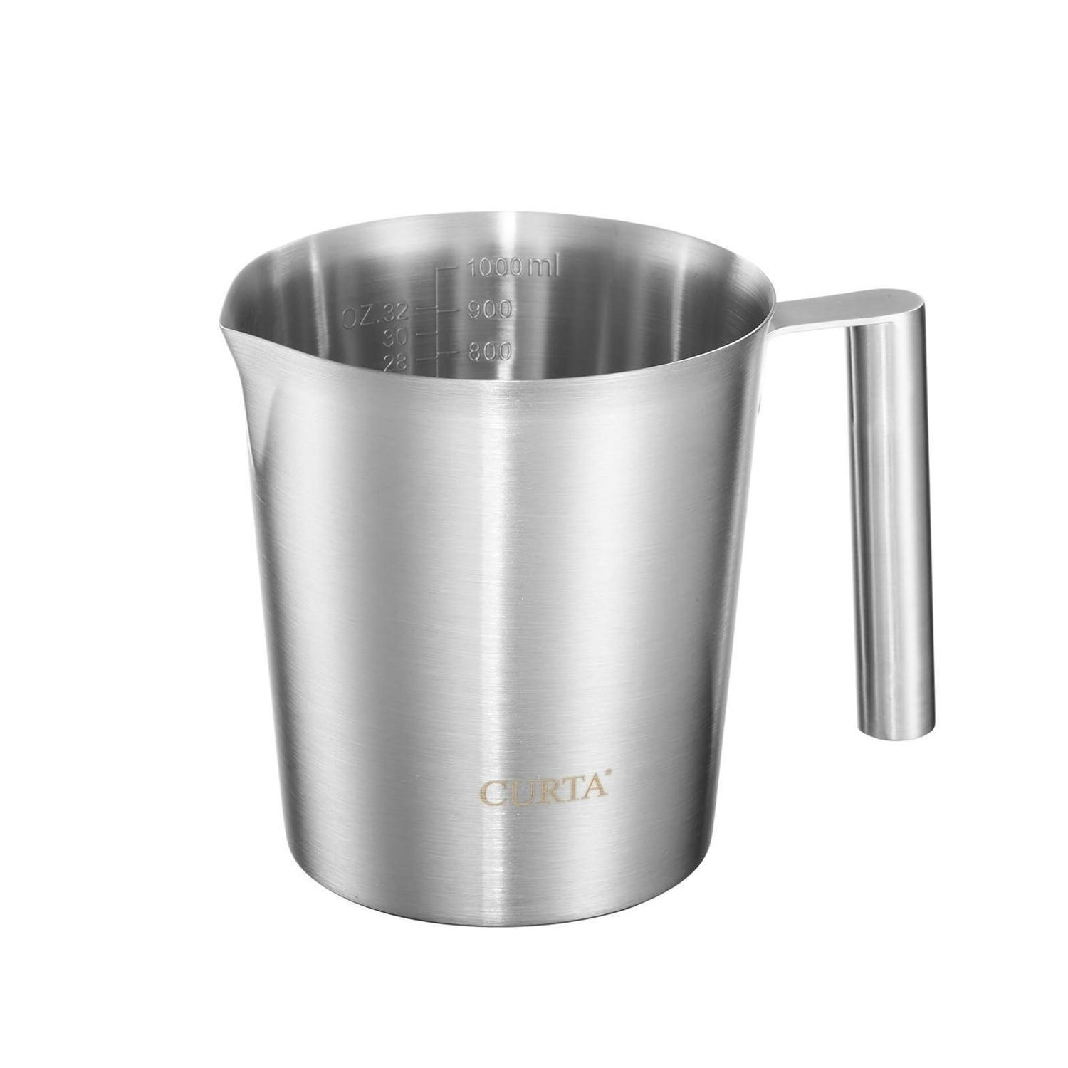 MESSBECHER Edelstahl 1000 ml - Silberfarben, Metall (1L)