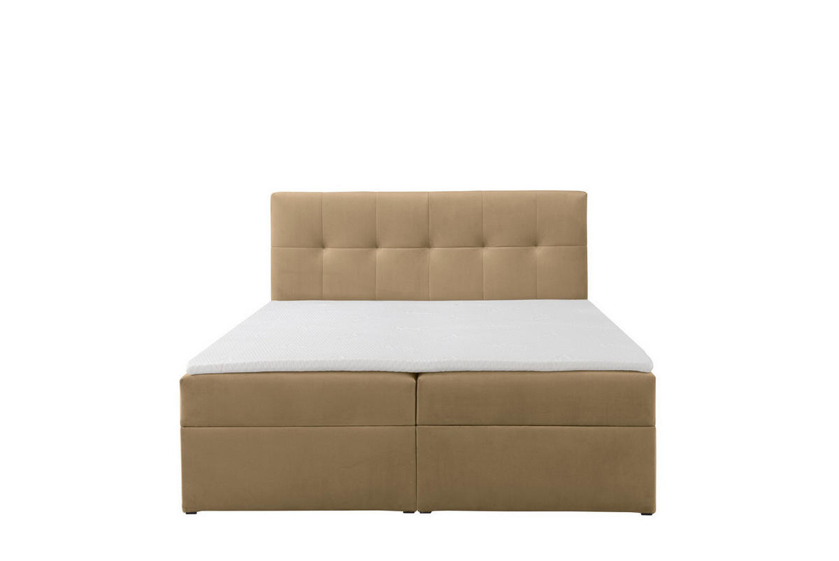 BOXBETT Toronto 160x200 Bonell-Matratze H3 und Topper - Hellbraun/Silberfarben, Holz/Holzwerkstoff (160/200cm) - Ravio