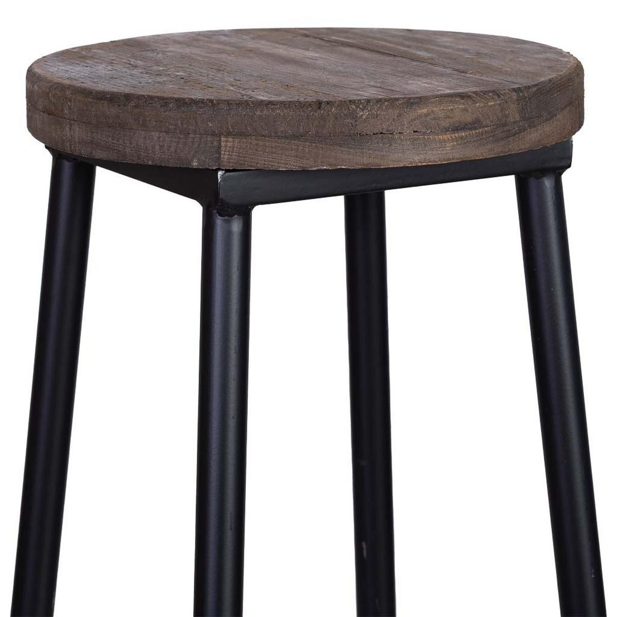 HOCKER aus Metall und Holz, 31x66cm - Braun, Holz (31/66/31cm) - Wanderlust