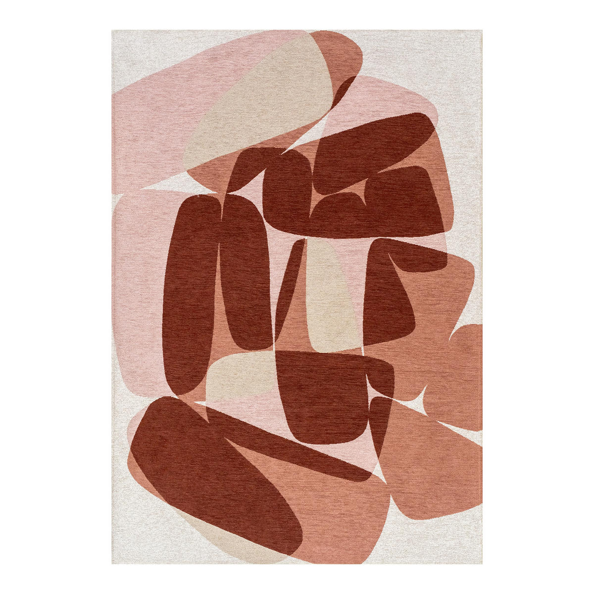 PREPROGA Stones Cherry Mocha 100/140 cm - pink, umetna masa/tekstil (100/140cm) - Louis De Poortere