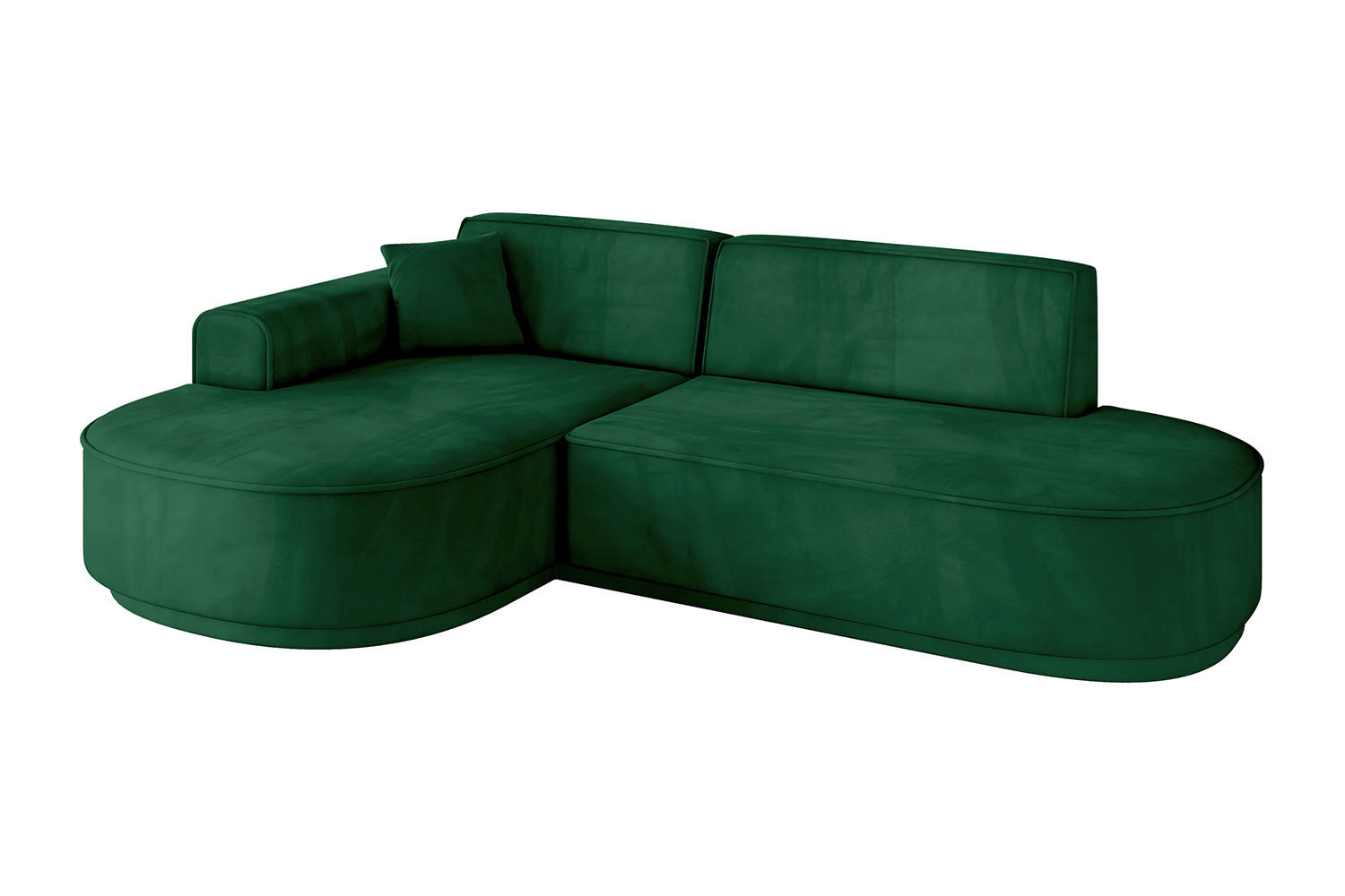 ECKSOFA Ottomane Links MARI-L1-v3 - 243x171x83 cm Dunkelgrün Velours - Dunkelgrün/Schwarz, Holzwerkstoff/Kunststoff (243/171cm) - ALTDECOR