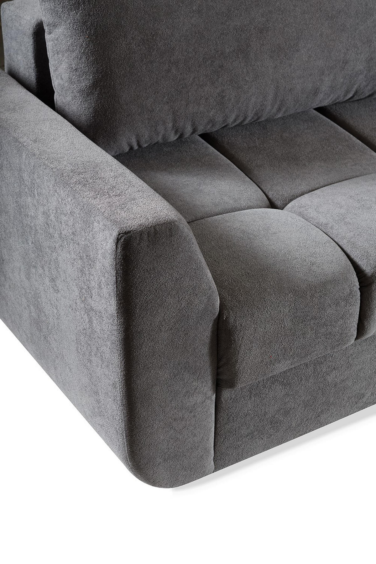 SOFA Delta Dunkelgrau, mit Schlaffunktion - Grau, Holzwerkstoff (245/93/118cm) - Bettso