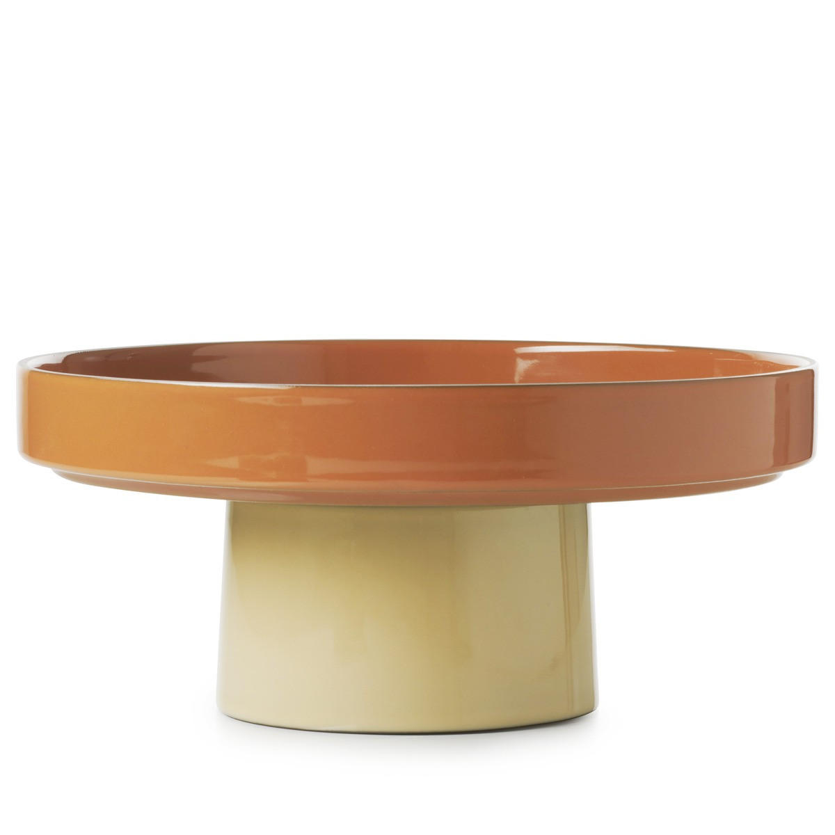 TORTENSTÄNDER CARACTERE S 23 cm ZIMT/MUSKAT - Currygelb/Terracotta, Keramik (23/10/23cm) - Revol Porcelaine France
