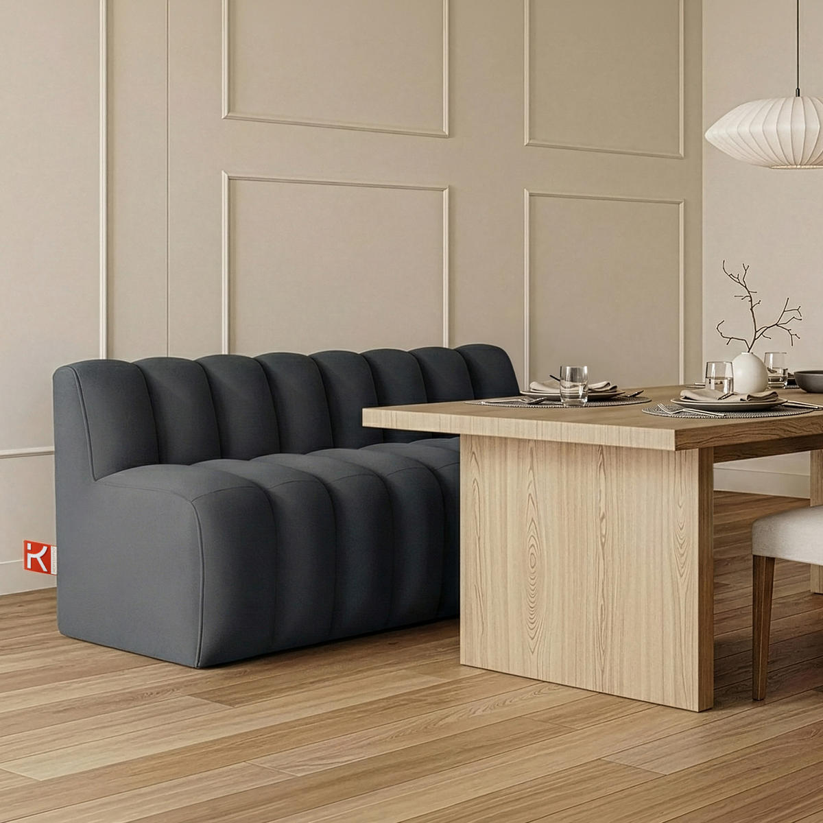 ESSZIMMERBANK CORDA, Dunkelgrau - Dunkelgrau, Holz/Holzwerkstoff (163/78/71cm) - KONSIMO®