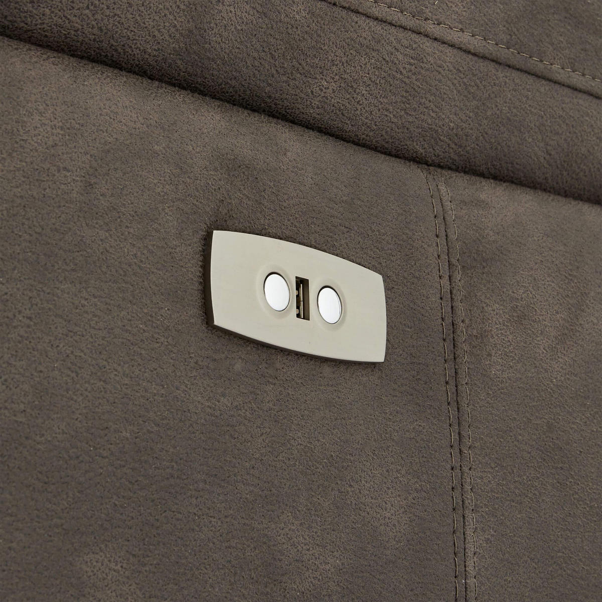 ZWEISITZER-SOFA Mikrofaser Braun (Taupe) - Taupe/Schwarz, Leder/Textil (162/101/96cm) - Furnhouse