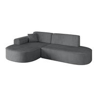 ECKSOFA Ottomane Links MARI-L1 - 232x163x73,5 cm Dunkelgrau Cord - Dunkelgrau/Schwarz, Holzwerkstoff/Kunststoff (163/234cm) - ALTDECOR