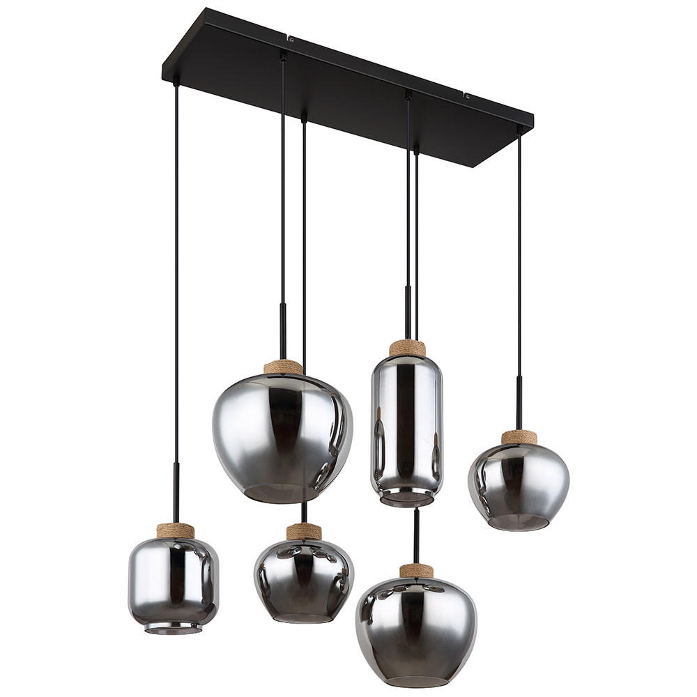 LED HÄNGELEUCHTE Metall Grau Rauchglas - Grau, Glas (80/40/120cm) - Globo Lighting