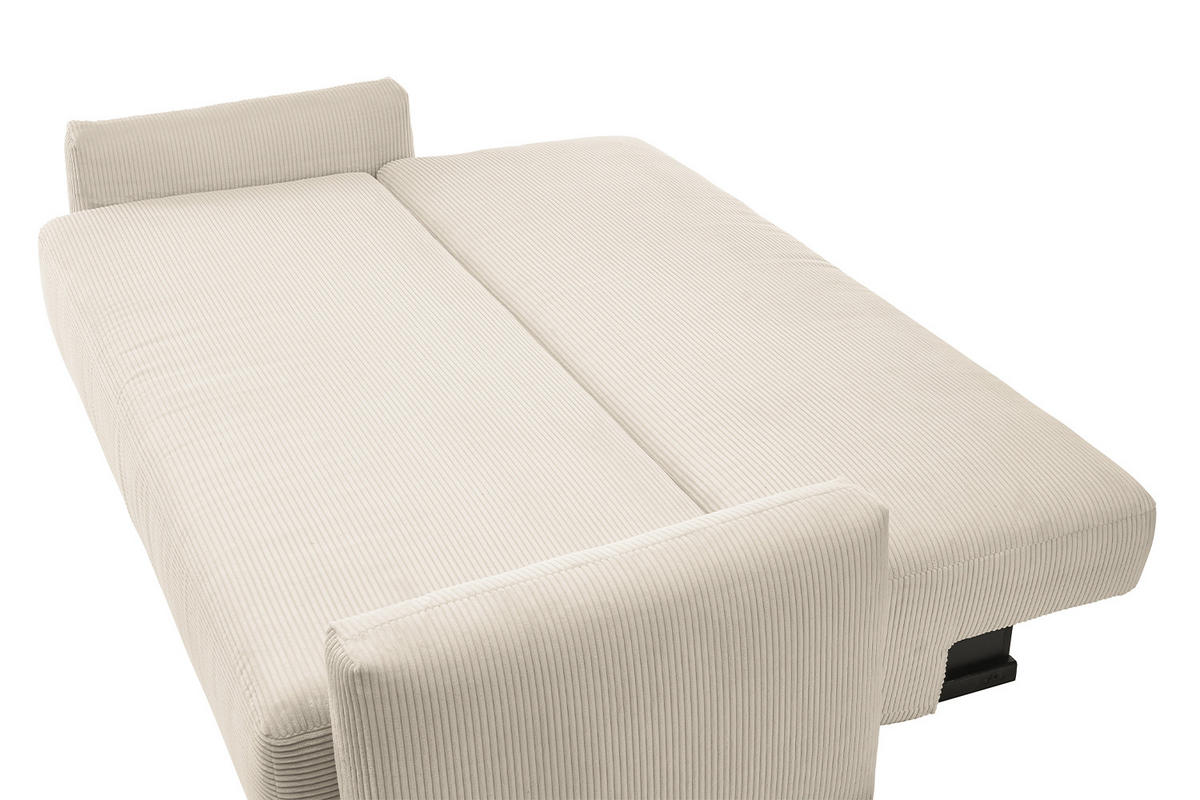 SCHLAFSOFA NEO Cremeweiß Cord - Creme/Schwarz, Kunststoff/Textil (233/75/108cm) - KAWOLA
