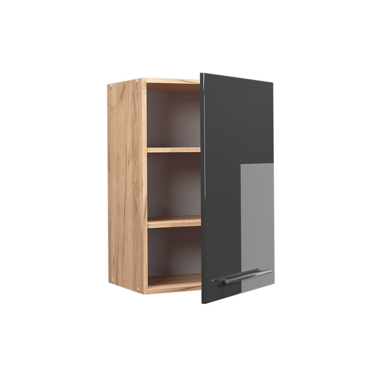HÄNGESCHRANK Fame-Line Anthrazit Hochglanz 50 cm - Honigeiche/Schwarz Hochglanz, Holzwerkstoff (50/72/34.1cm) - Vicco