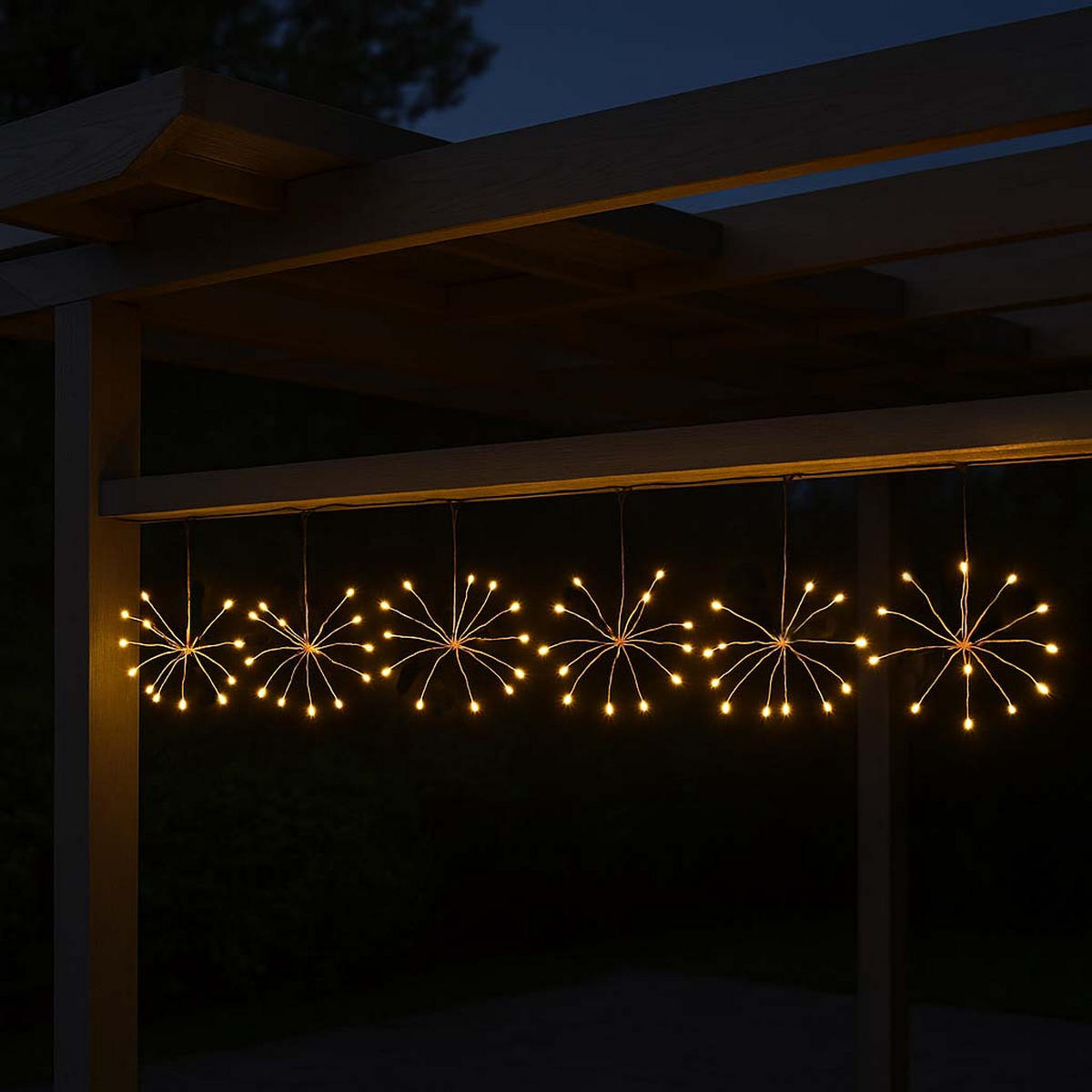 SOLAR-LICHTERKETTE FIREWORKS beige - Beige, Kunststoff (420/1/1cm) - Lumisky