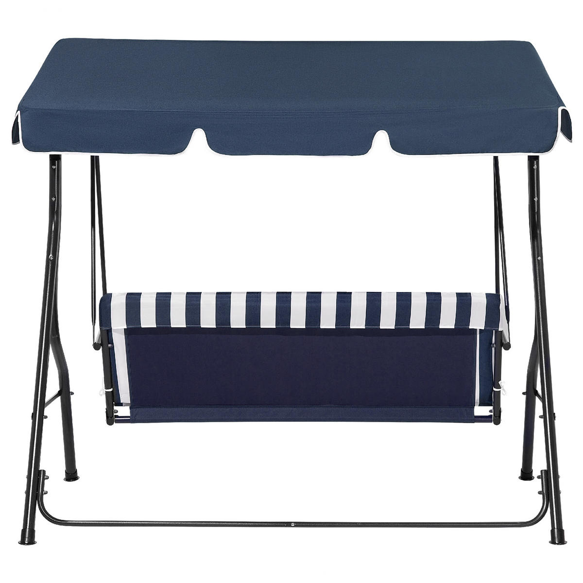 HOLLYWOODSCHAUKEL Sonnendach blau / weiß Chaplin - Blau, Textil (174/147/118cm) - Beliani