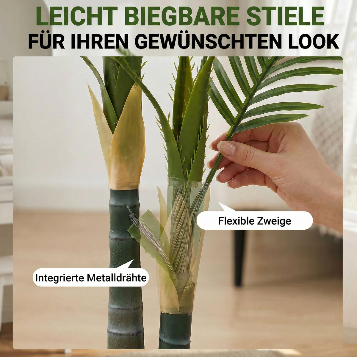 KÜNSTLICHE Pflanzen Grün 126.0/126.0/150.0cm - Grün, Kunststoff (150cm)