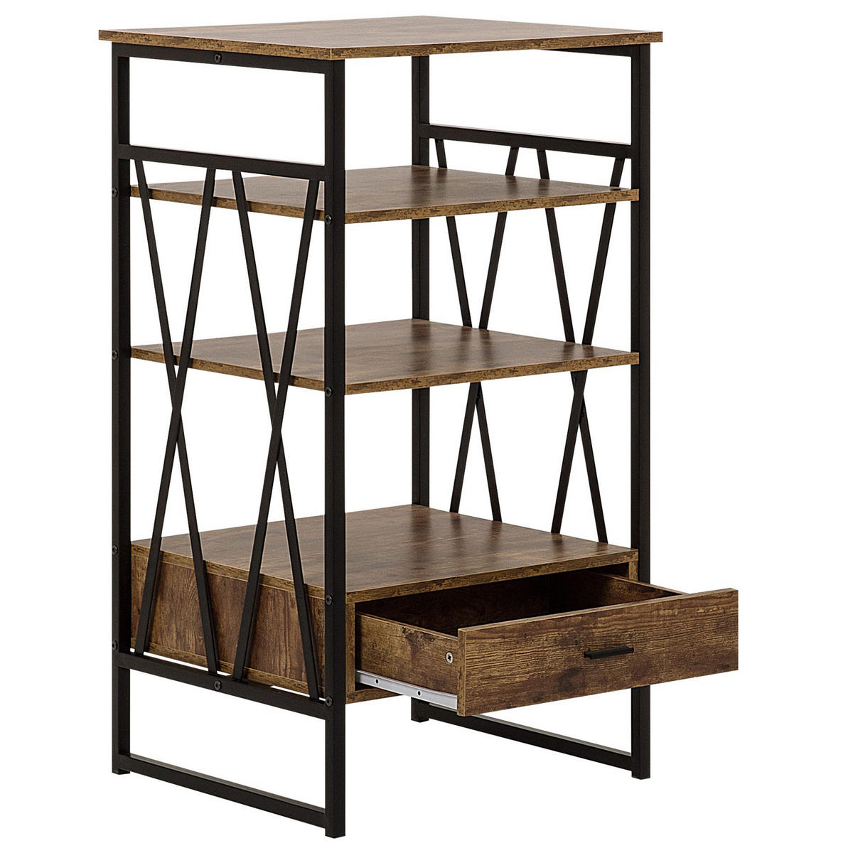 REGAL 3 Fächer Keene - Dunkelbraun, Holzwerkstoff (56/101/51cm) - Beliani