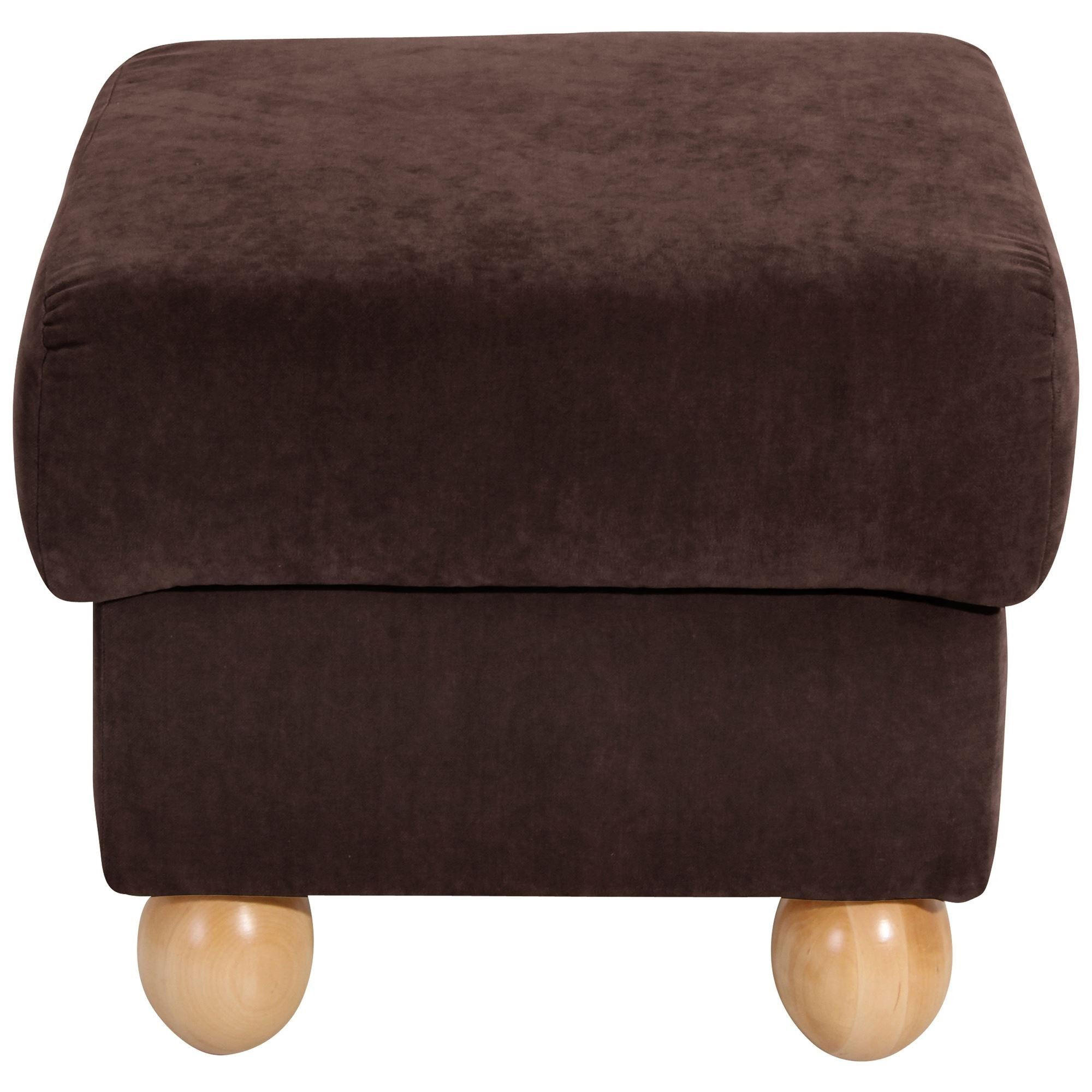 HOCKER Kasha Bezug Veloursstoff Buche natur / braun - Buchefarben/Braun, Kunststoff (54/48/54cm) - 58aufmkessel