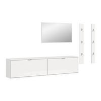 GARDEROBE Systemmöbel Projekt X 5tlg. Kombination , ca.237x191x37 cm - Weiß, Holzwerkstoff (237/191/37cm)