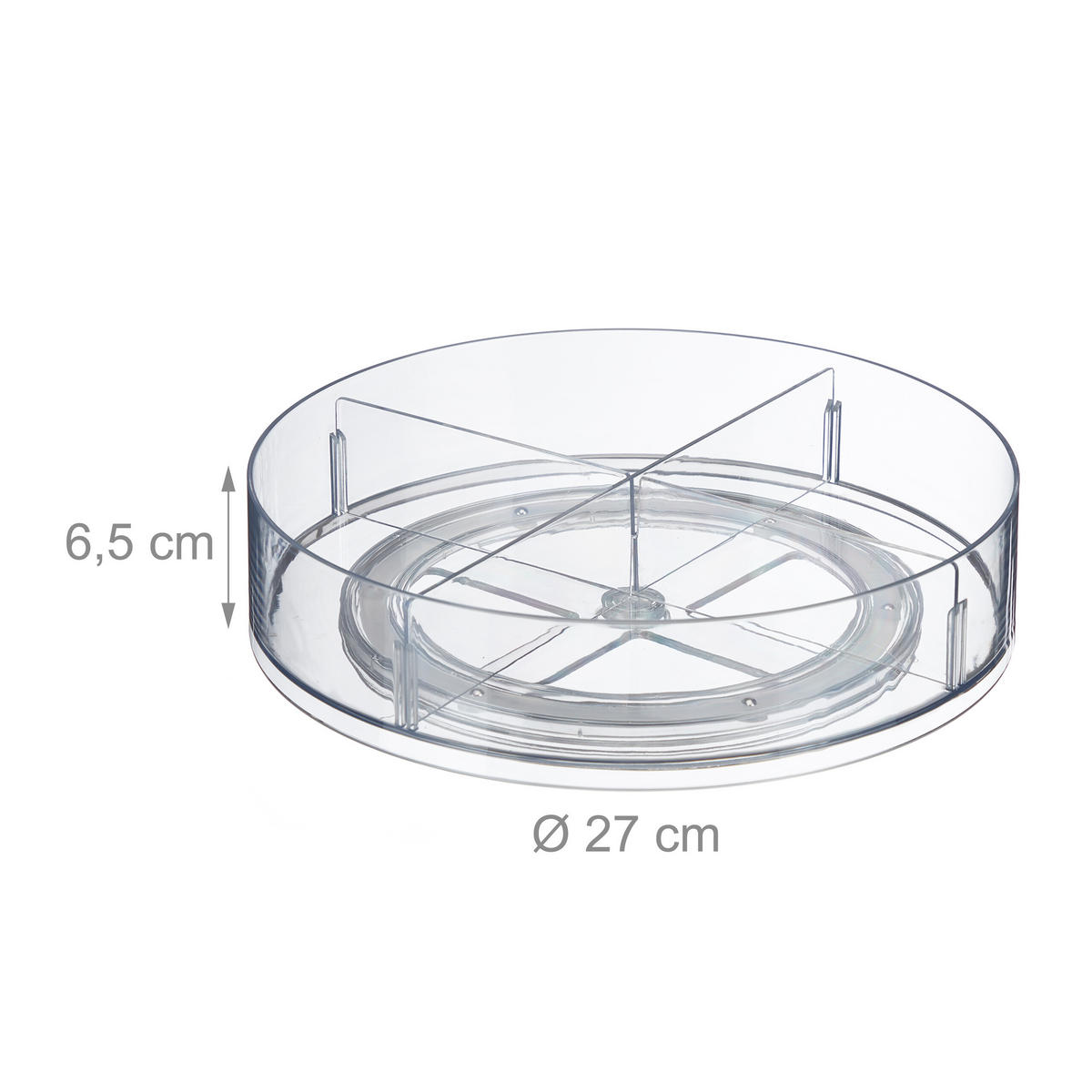 DREHTELLER - Transparent, Kunststoff (27/6.5/27cm) - Relaxdays
