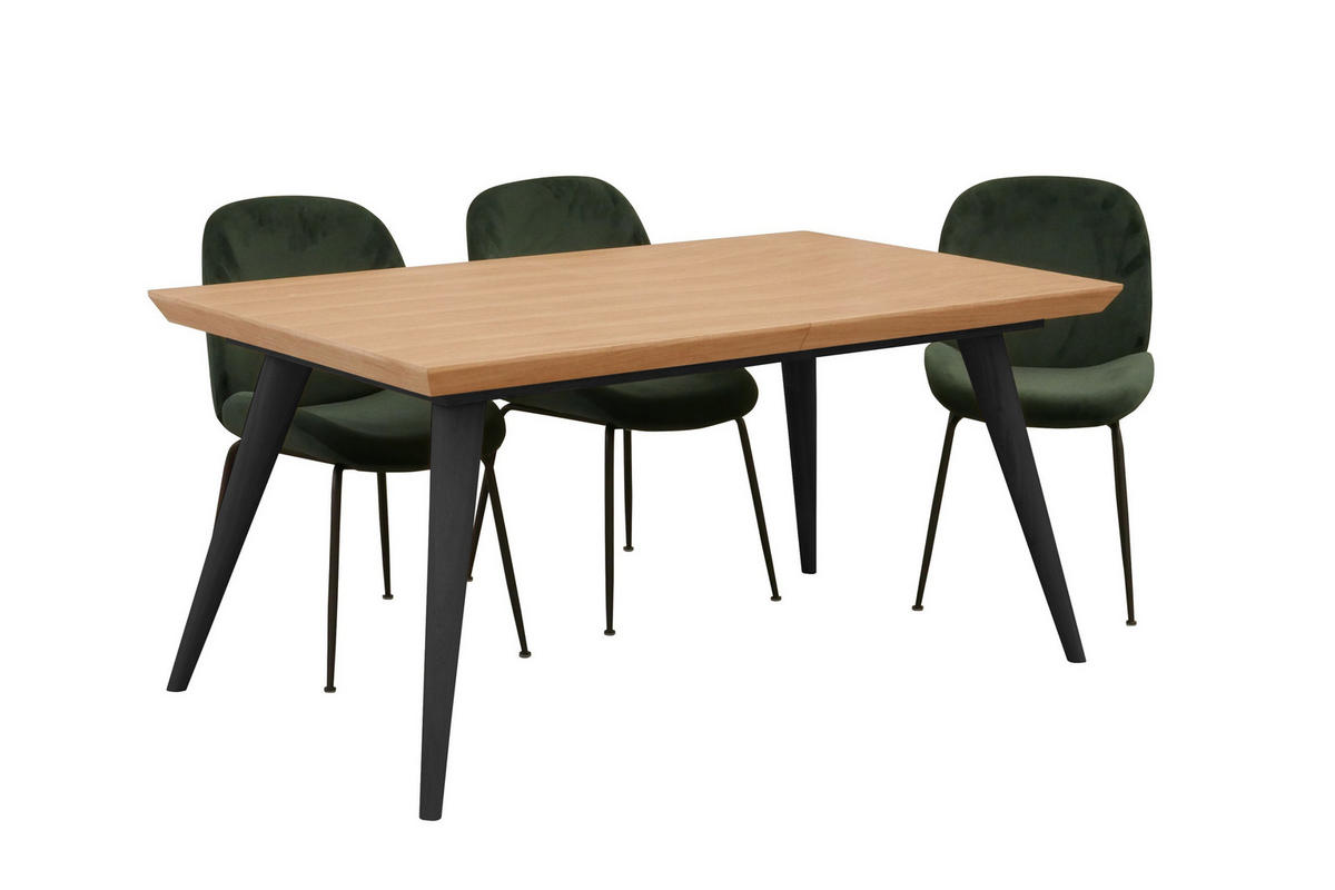 ESSTISCH SINCRO Ausziehbar 160 - 260 / 100 x 76 cm - Eichefarben/Schwarz, Holz (160/100/76cm) - MASSENO