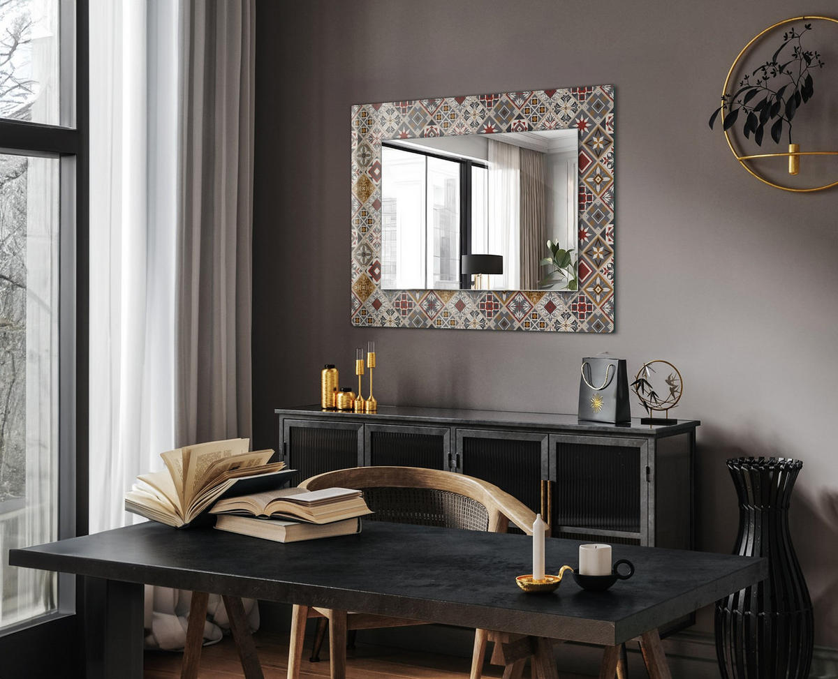 SPIEGEL 80 x 60 cm Rechteckig mit Aufdruck - Braun, Glas (80/60/0.4cm) - TULUP