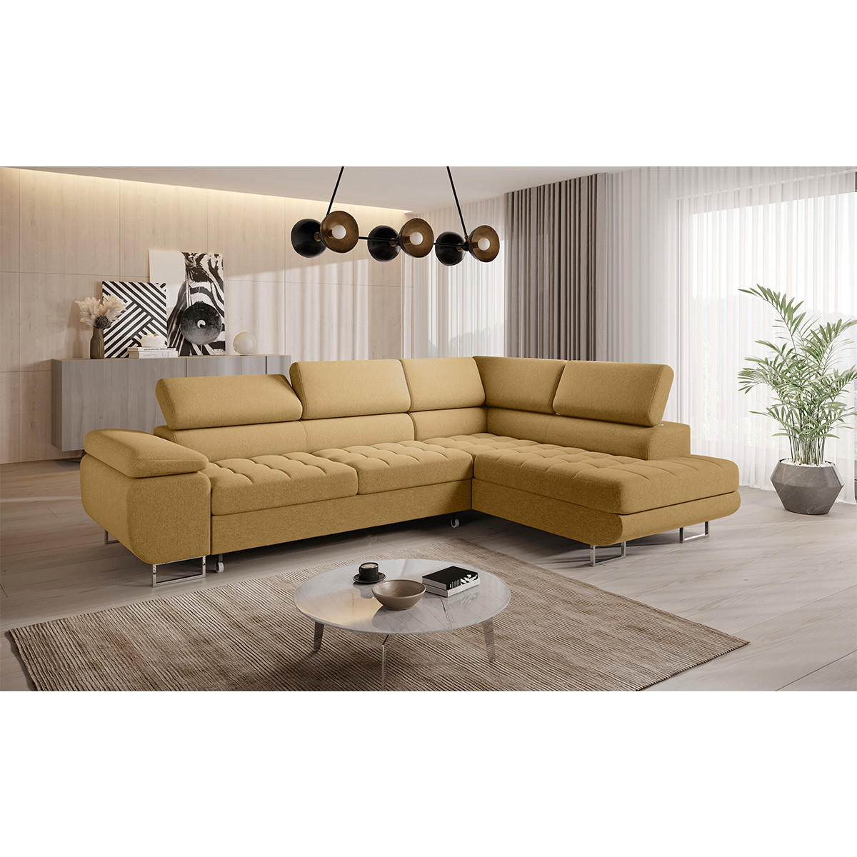 ECKSOFA Eden 4 Sitzplätze Gelb - Gelb, Holzwerkstoff (271/201cm) - Petits-meubles