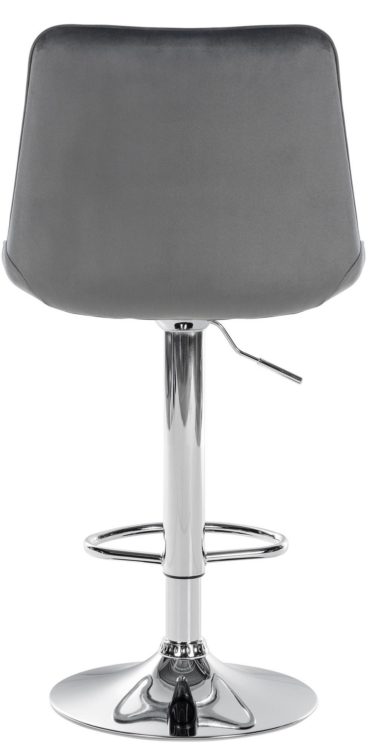 BARHOCKER RIO Dunkelgrau Samt Chrom - Dunkelgrau, Textil/Metall (49.5/91/50cm) - DELUKE